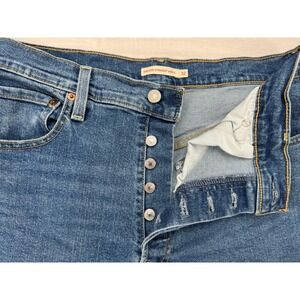 Levi's Ribcage Straight Ankle High Rise Button Fly Jeans 32x27 Stretch